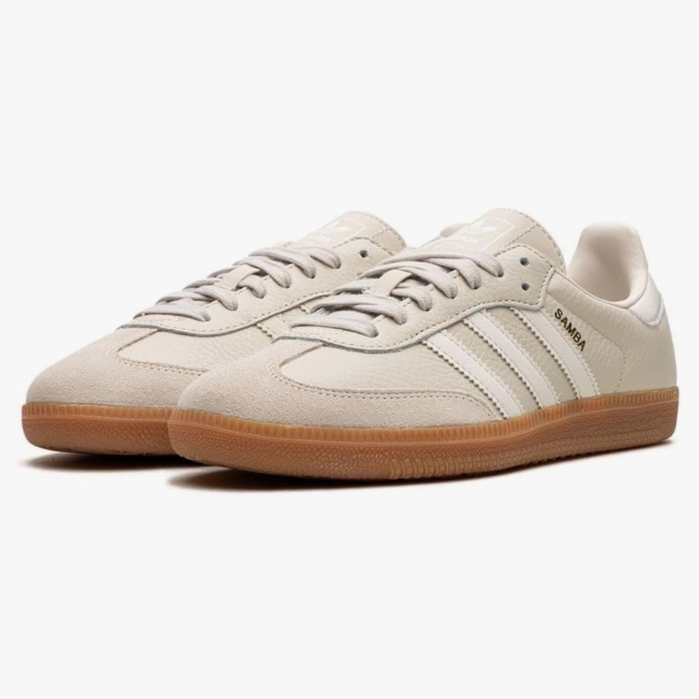 adidas Samba Sneakers in Cream with Gum Sole - Picture 2 of 10